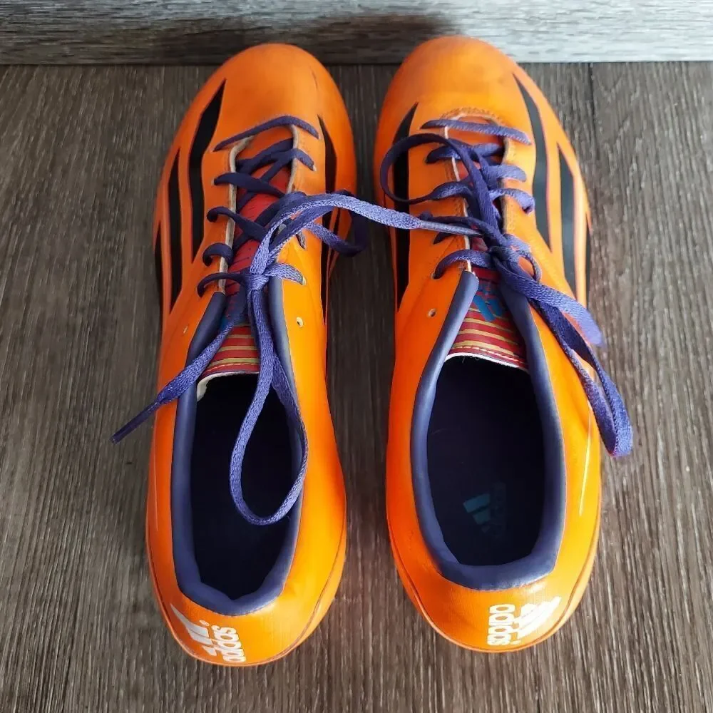 Adidas adizero F10 FG Messi F32693 Orange Boots Cleats Mens Soccer Sz 7.5
